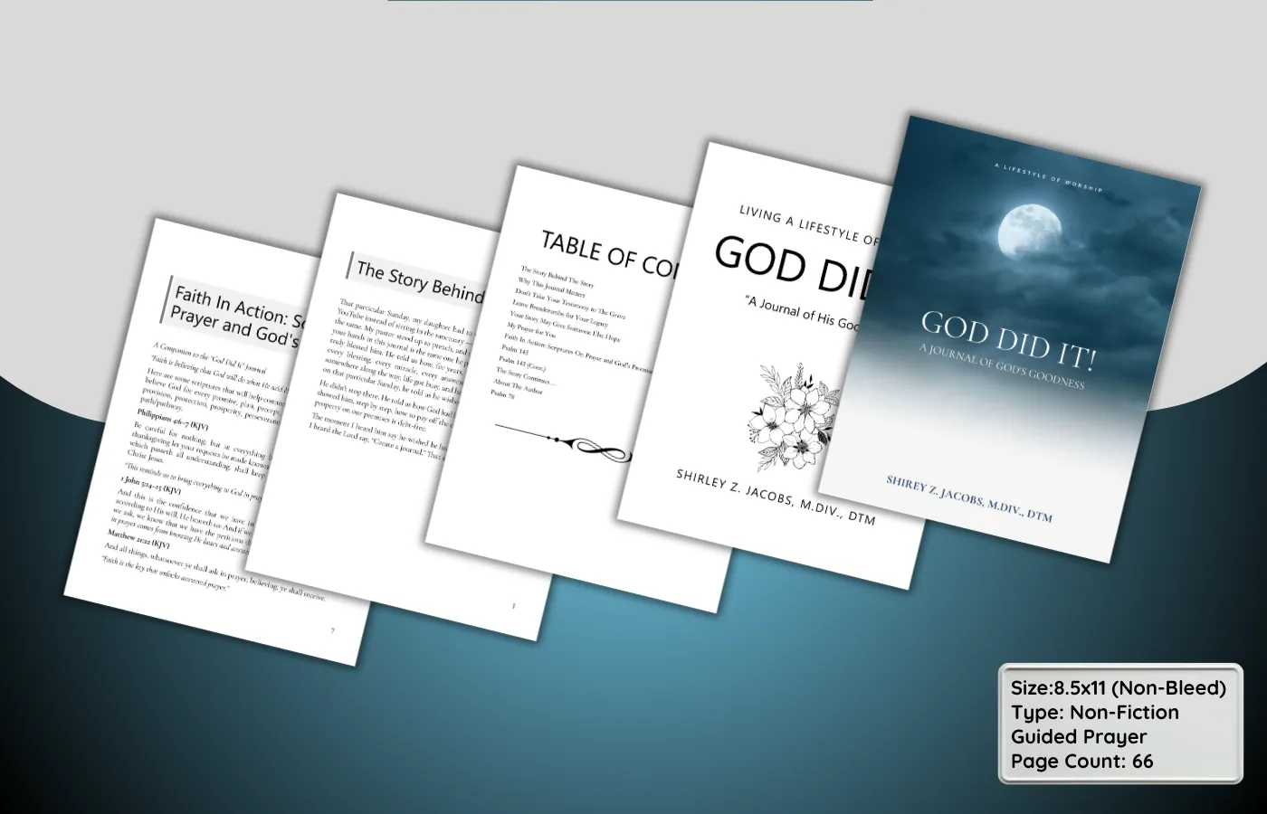 God Did It! A Journal of God's Goodness by Shirley Z. Jacobs, M.Div., DTM — paperback cover and interior journal pages